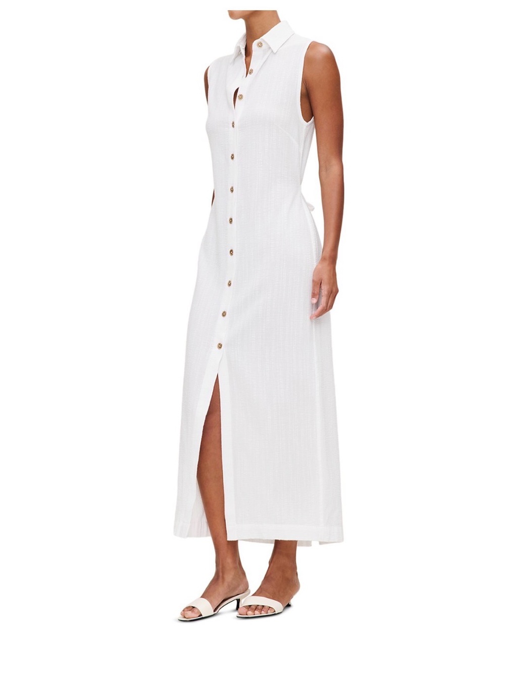 NWT DL1961 Ilana Maxi Dress Sleeveless Button-Front White (Orig $179)
